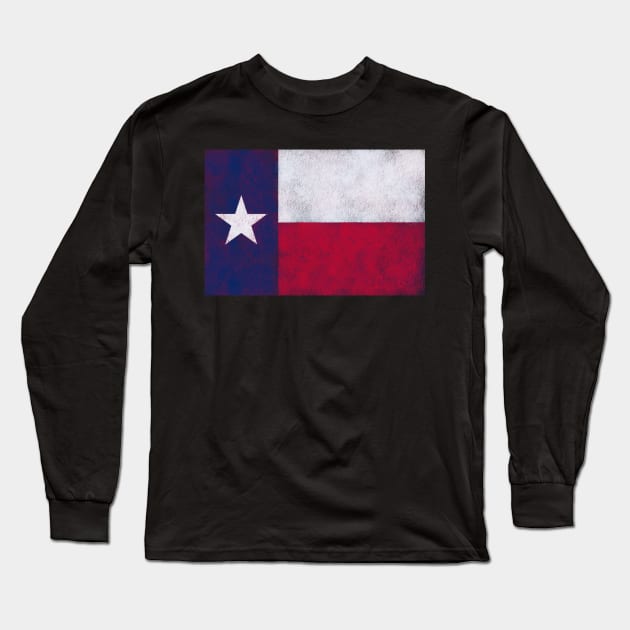 Texas Flag distressed Long Sleeve T-Shirt by rand0mity